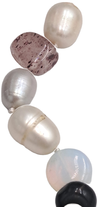 Vintage Genuine baroque Pearl,turquoise,lepidolite Natural stone Necklace with matching bracelet