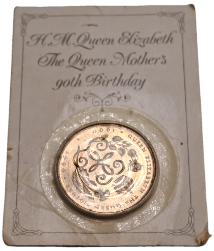 1990 United Kingdom UNC 5 Pounds - Elizabeth II 3rd portrait, Queen Mother 90th Birthday -sealed