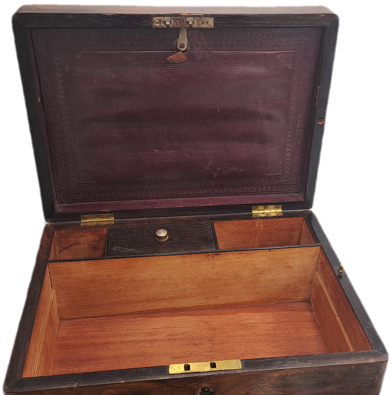 Antique 1800's Victorian Stationary / Vanity Wooden Box