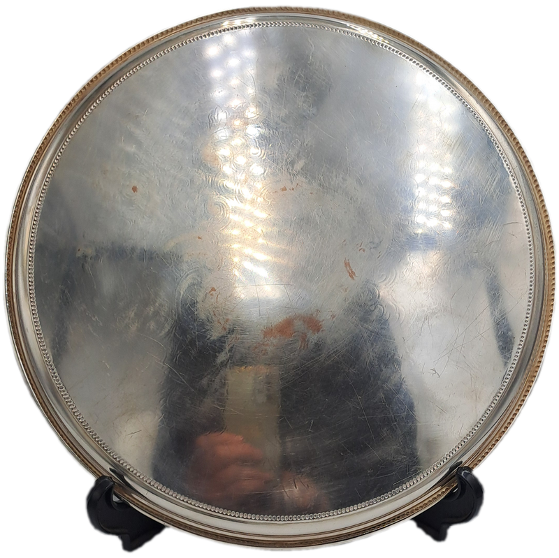 Vintage Silver Plated Tray 37cm in Diameter -Engraved - Presented by Natal Coastal P.S.S.A Branch...