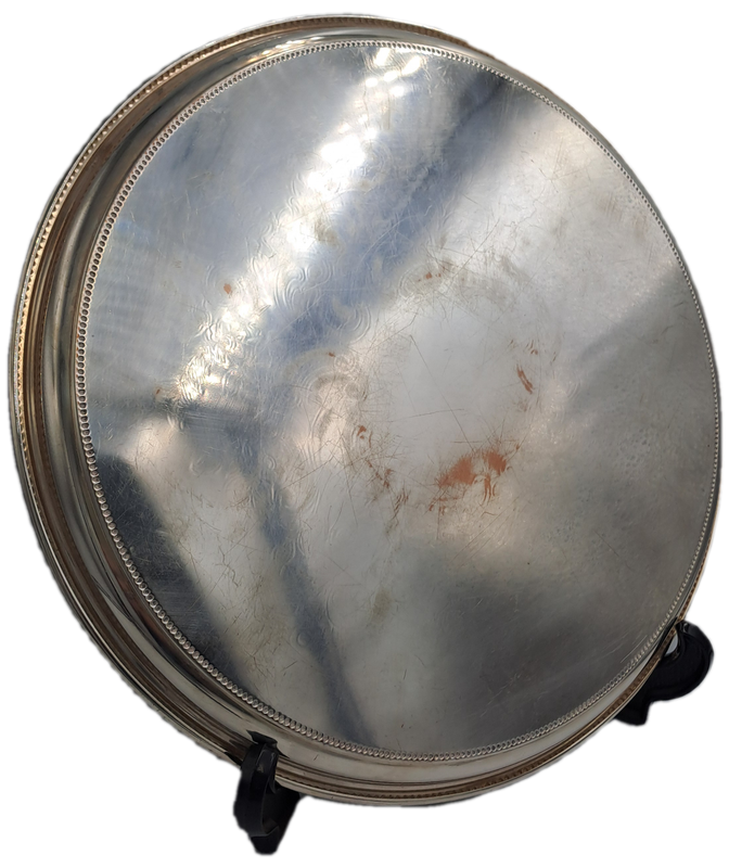 Vintage Silver Plated Tray 37cm in Diameter -Engraved - Presented by Natal Coastal P.S.S.A Branch...