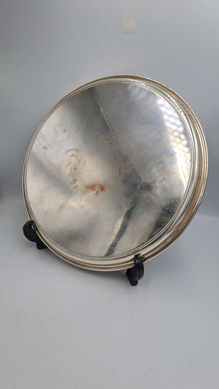 Vintage Silver Plated Tray 37cm in Diameter -Engraved - Presented by Natal Coastal P.S.S.A Branch...