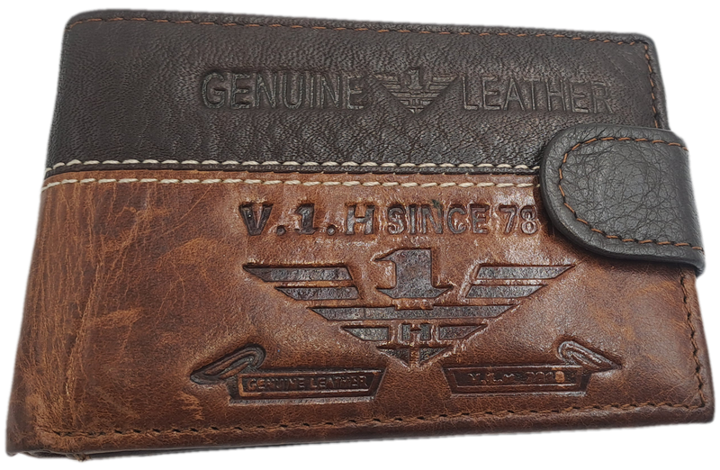 Brown Men's Genuine V.1.H  Leather Wallet -Holds Cards,Licence 0r ID and Change-Unused