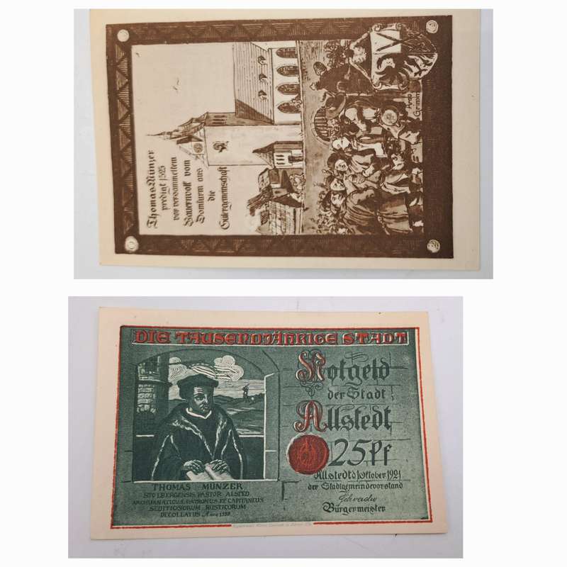 1921 25 phennigs  German notgeld  Millennial Series - Issue 2: Müntzer