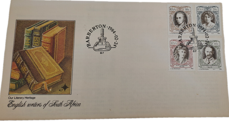 1984 SOUTH AFRICA FDC-First day Cover Barbeton -English Writers of S.A-(3 Available)