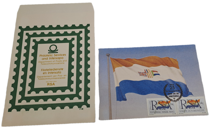 1961 To 1986 RSA 25 Years Postcard with Stamps- in Philatelic Services envelope -
