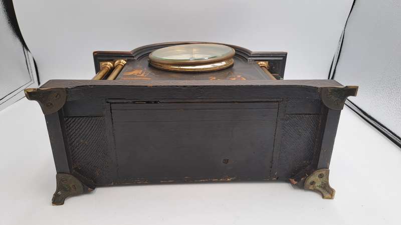 Chinoiserie Decorated Mantel Clock Circa 1920s French Movement --see condition