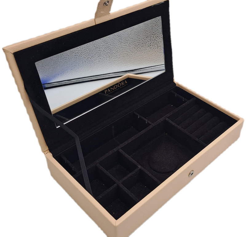 Pandora Leather Covered Jewelry Box with Mirror