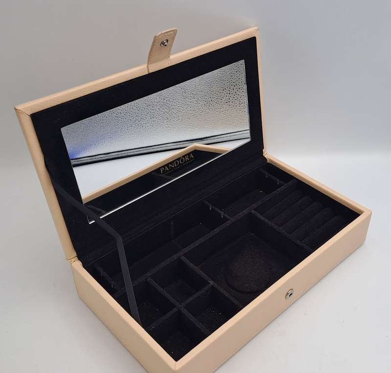 Pandora Leather Covered Jewelry Box with Mirror