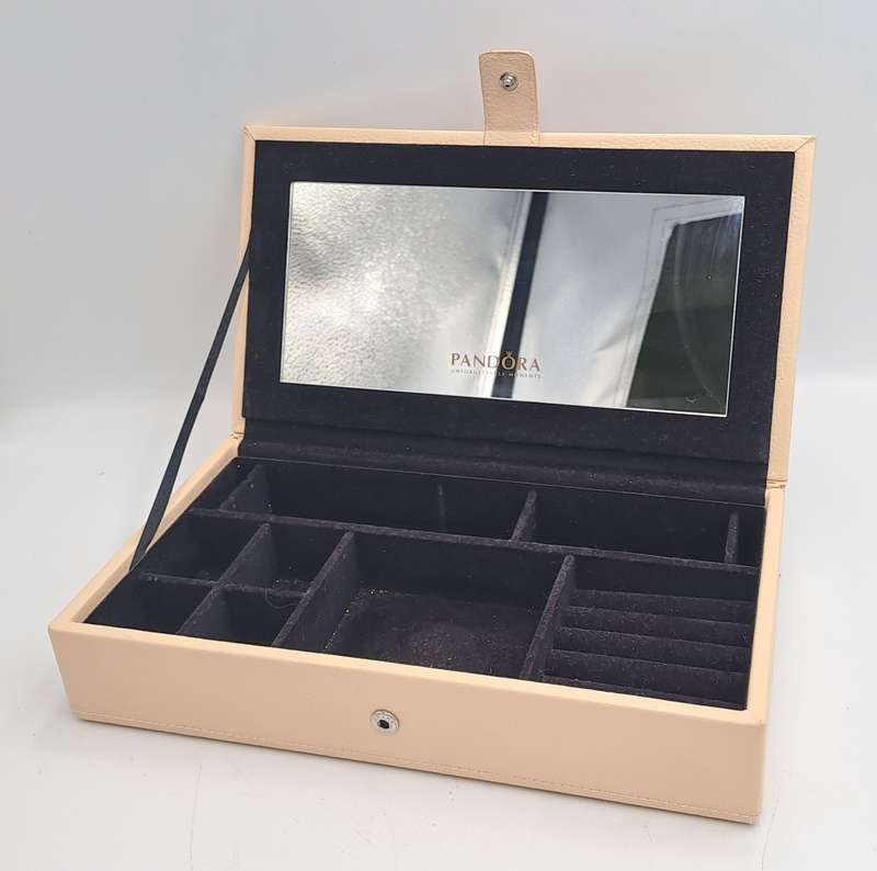 Pandora Leather Covered Jewelry Box with Mirror