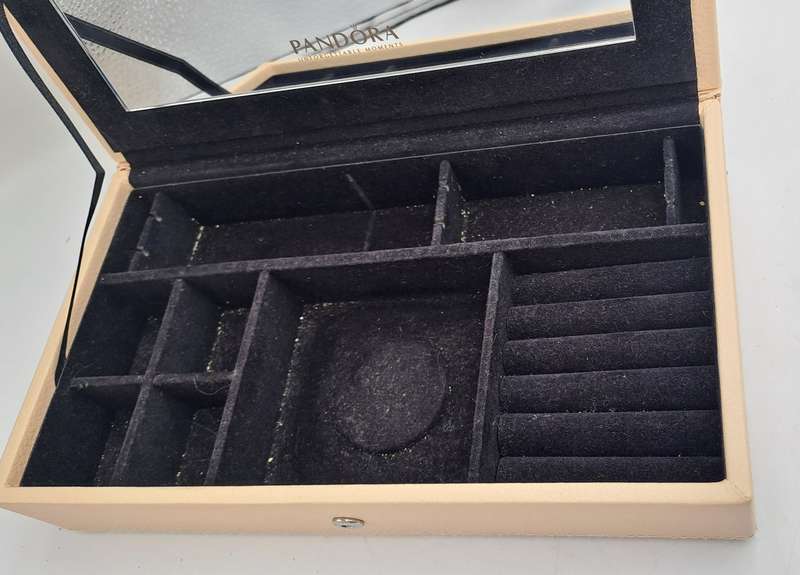 Pandora Leather Covered Jewelry Box with Mirror