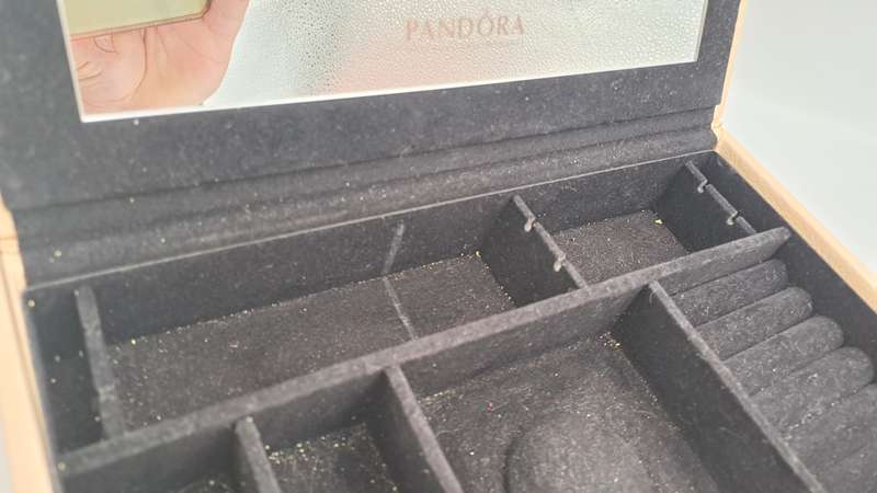 Pandora Leather Covered Jewelry Box with Mirror