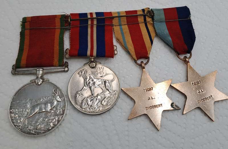 Set of 4 Full Size WW2 (World World 2) Medals Issued to J.L Shoobert Nr.79087
