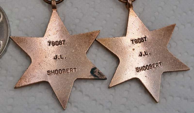 Set of 4 Full Size WW2 (World World 2) Medals Issued to J.L Shoobert Nr.79087
