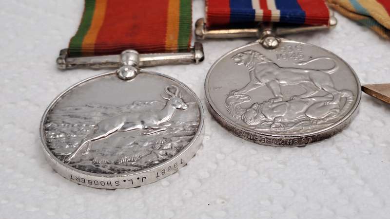 Set of 4 Full Size WW2 (World World 2) Medals Issued to J.L Shoobert Nr.79087