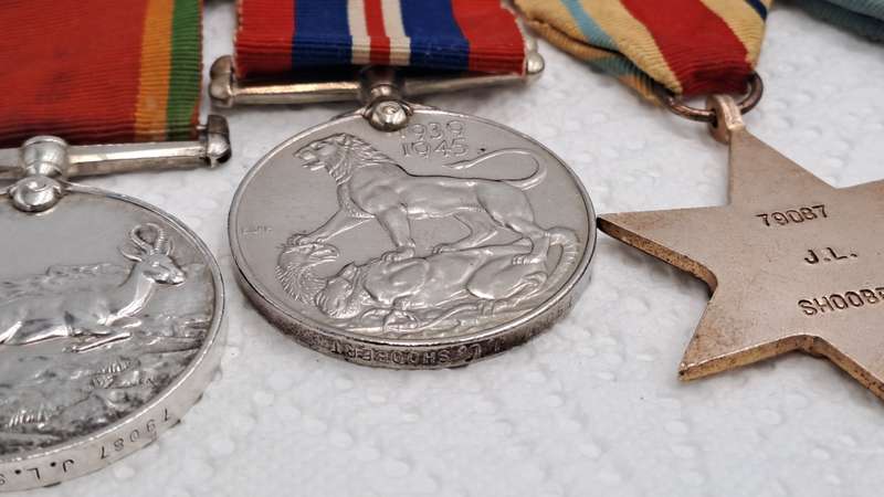 Set of 4 Full Size WW2 (World World 2) Medals Issued to J.L Shoobert Nr.79087