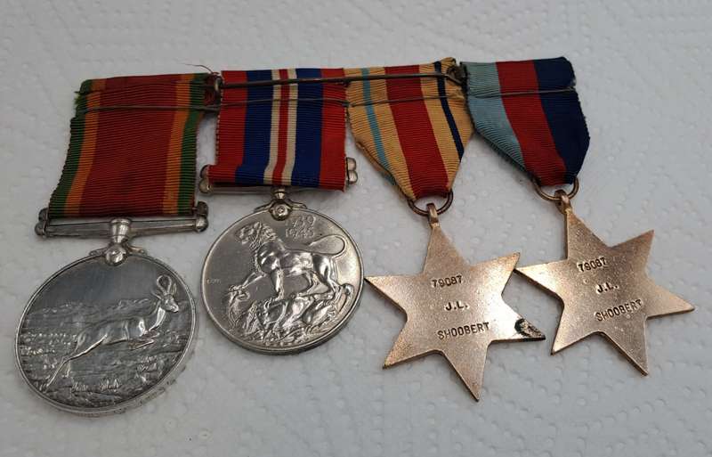 Set of 4 Full Size WW2 (World World 2) Medals Issued to J.L Shoobert Nr.79087