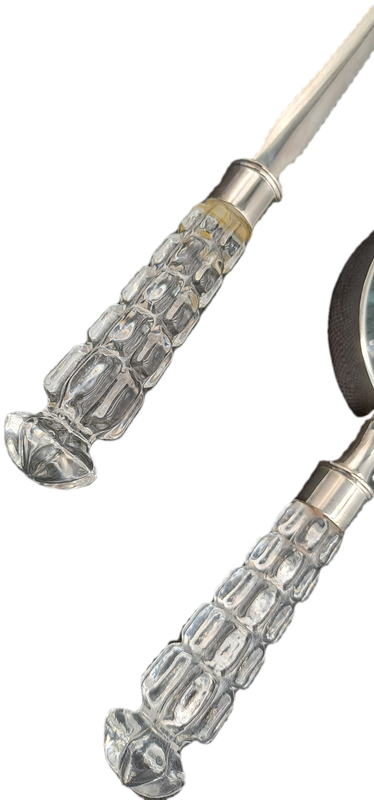 Magnifying Glass and Letter Opener with Crystal handles-Maison de Campagne-French Made
