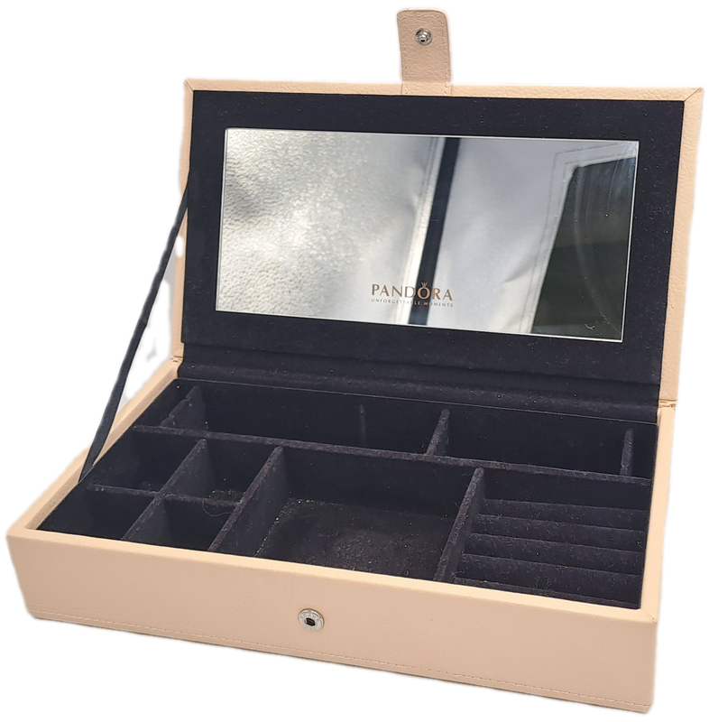 Pandora Leather Covered Jewelry Box with Mirror