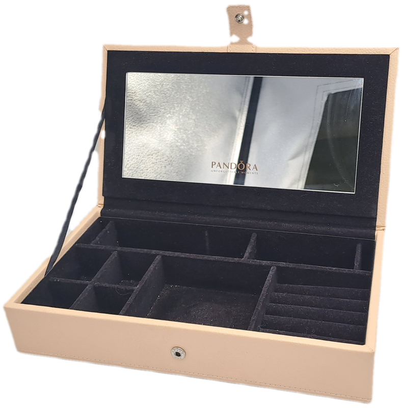 Pandora Leather Covered Jewelry Box with Mirror