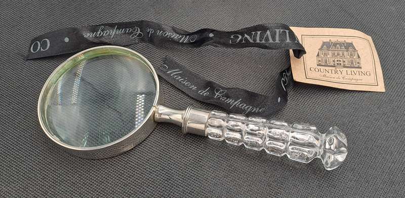 Magnifying Glass and Letter Opener with Crystal handles-Maison de Campagne-French Made