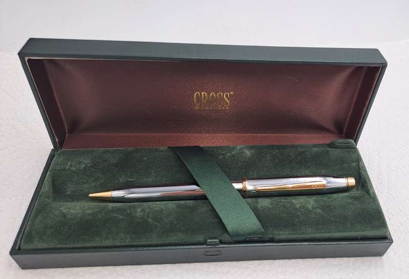 Vintage Mechanical CROSS Pencil in Box - Chrome and Gold tone - working