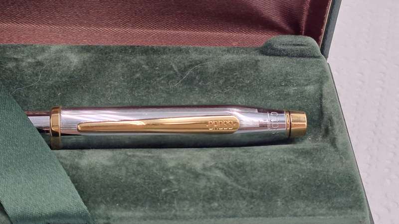 Vintage Mechanical CROSS Pencil in Box - Chrome and Gold tone - working
