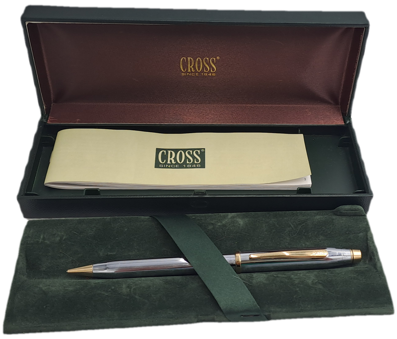 Vintage Mechanical CROSS Pencil in Box - Chrome and Gold tone - working