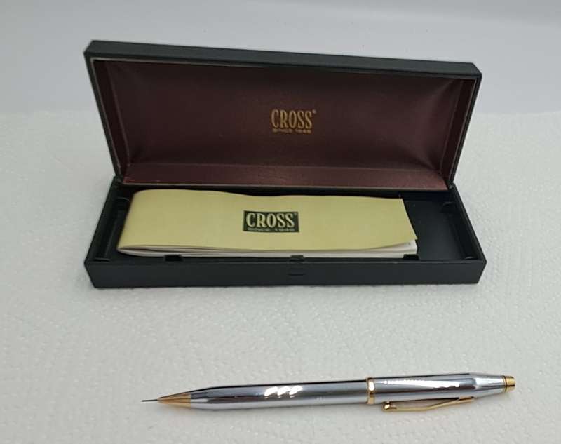 Vintage Mechanical CROSS Pencil in Box - Chrome and Gold tone - working