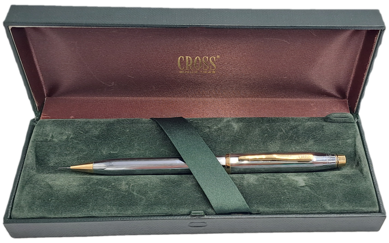 Vintage Mechanical CROSS Pencil in Box - Chrome and Gold tone - working