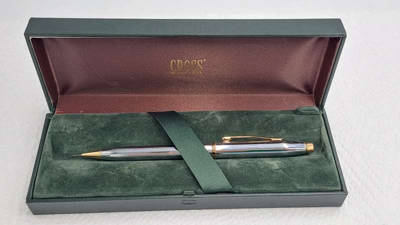Vintage Mechanical CROSS Pencil in Box - Chrome and Gold tone - working