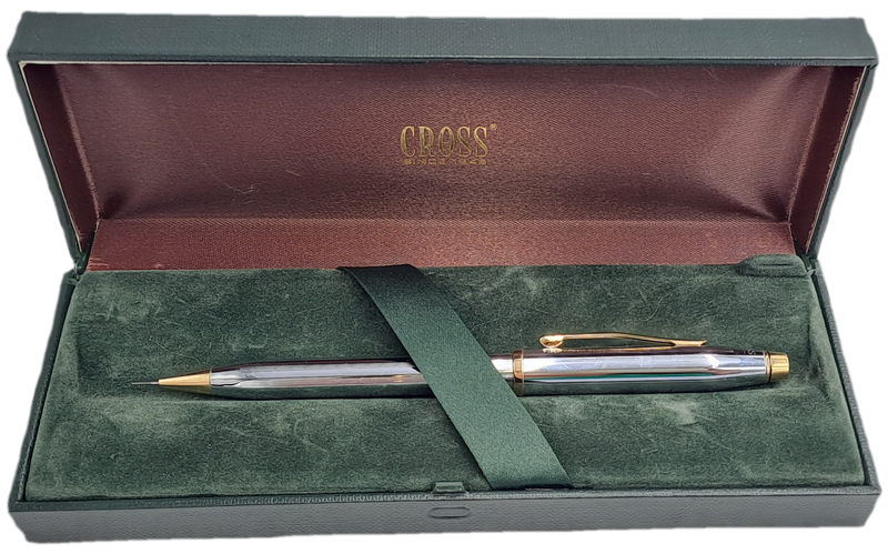 Vintage Mechanical CROSS Pencil in Box - Chrome and Gold tone - working
