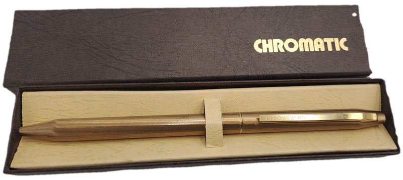 Vintage CHROMATIC Pen Double-Twist 2 Color Pen-USA ink is dry-in Box