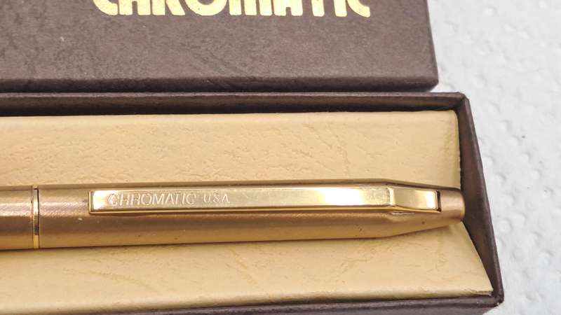 Vintage CHROMATIC Pen Double-Twist 2 Color Pen-USA ink is dry-in Box