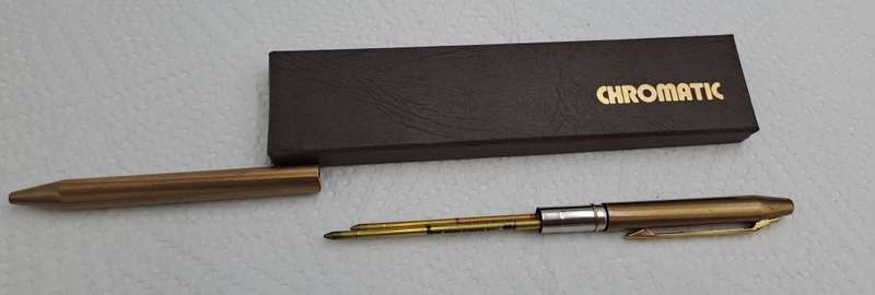 Vintage CHROMATIC Pen Double-Twist 2 Color Pen-USA ink is dry-in Box