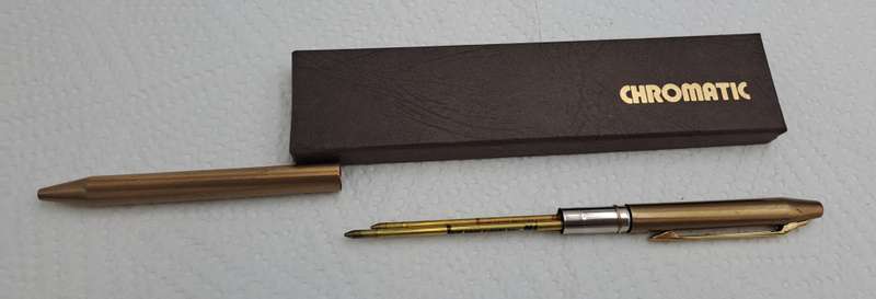 Vintage CHROMATIC Pen Double-Twist 2 Color Pen-USA ink is dry-in Box