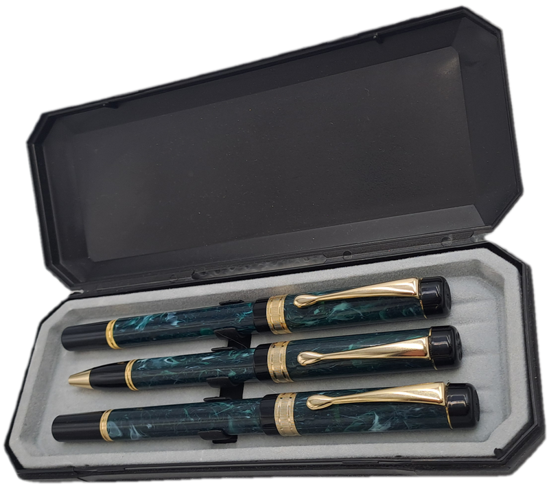 Vintage German pen Gift set, Iradium nib fountain pen and 2 pens ink is dry-in Box