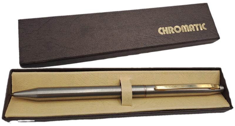 Vintage CHROMATIC Pen Double-Twist 2 Color Pen-USA ink is dry-in Box