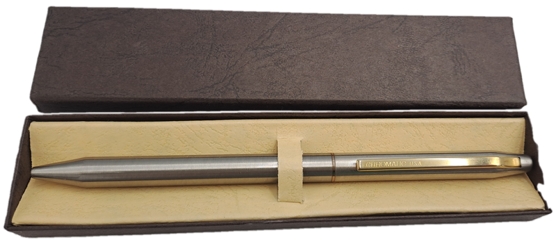 Vintage CHROMATIC Pen Double-Twist 2 Color Pen-USA ink is dry-in Box