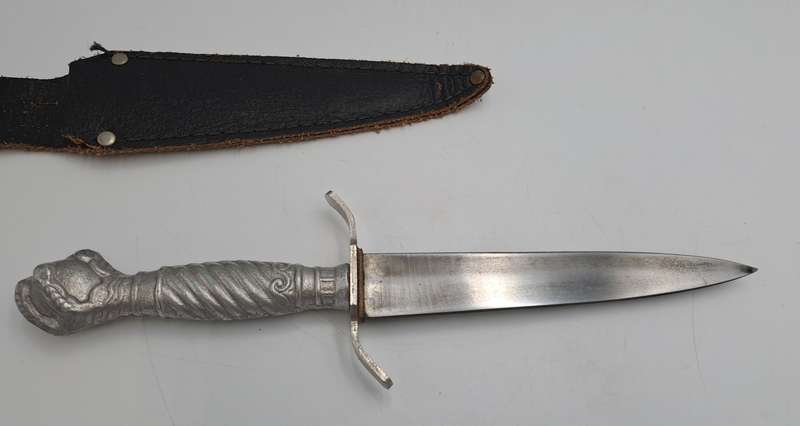 Post WW2 German Korium Hunting Knife with Leather Sheath