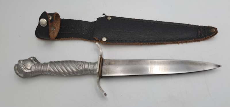 Post WW2 German Korium Hunting Knife with Leather Sheath