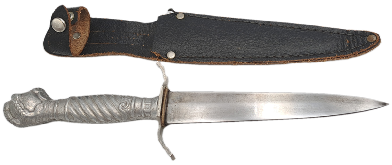 Post WW2 German Korium Hunting Knife with Leather Sheath