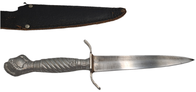 Post WW2 German Korium Hunting Knife with Leather Sheath