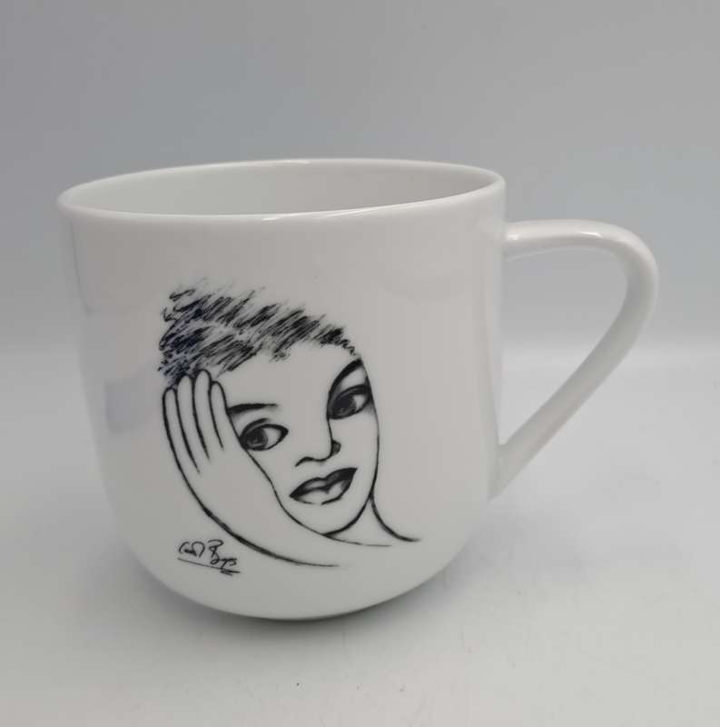 Carrol Boyes "Pillow Talk" Designer Porcelain Mug-Sketchbook Collection  -Capacity: 340ml