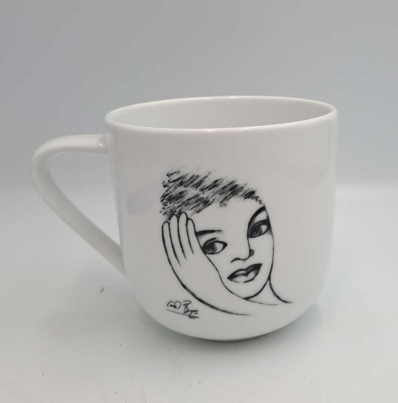 Carrol Boyes "Pillow Talk" Designer Porcelain Mug-Sketchbook Collection  -Capacity: 340ml