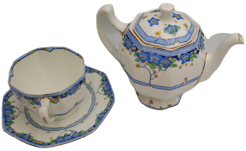 Small Royal Doulton Arvon Art Deco Teapot H3911 no 11 (Tea For One ) with one Duo