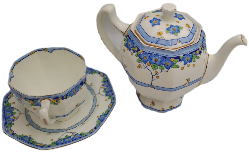 Small Royal Doulton Arvon Art Deco Teapot H3911 no 11 (Tea For One ) with one Duo