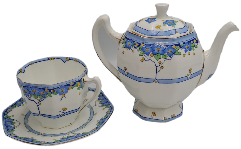 Small Royal Doulton Arvon Art Deco Teapot H3911 no 11 (Tea For One ) with one Duo