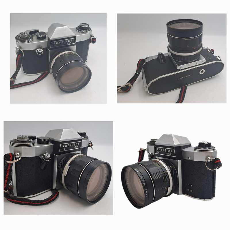 Vintage Praktica PL nova 1 35mm Camera with 1:2.8 F28mm Lens and skilight filter