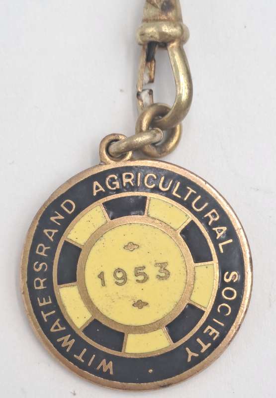1953 Witwatersrand Agricultural Society Medal -No 128 -Brass and Enamel -Mappin &Webb